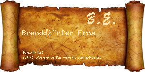 Brendörfer Erna névjegykártya